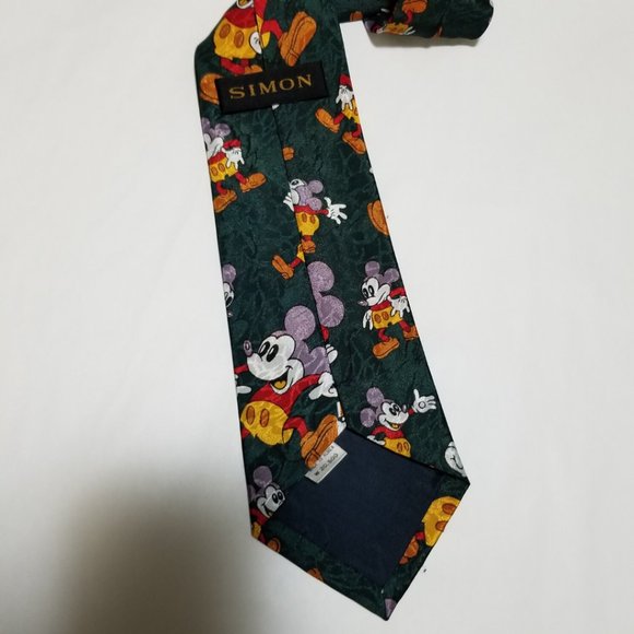 Simon Mickey Mouse Print Silk Ties: Lot of 2 - Picture 3 of 8